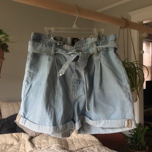 Urban Outfitters High-rise paperbag denim shorts